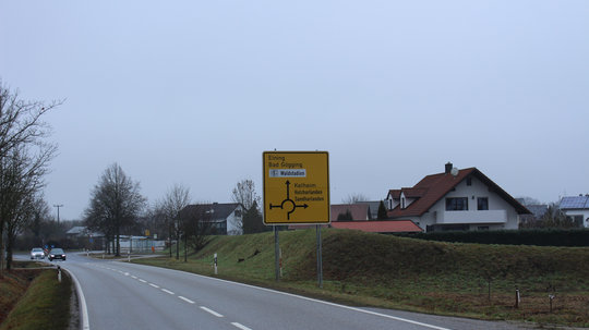 Straßensperrung bei Weltenburg